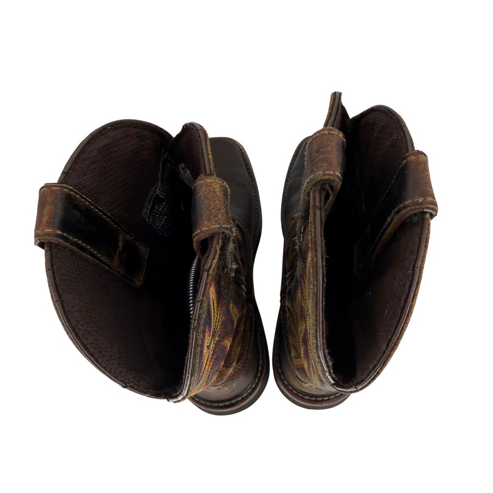 Justin Steel Toe Western Ranch Cowgirl Work Boots Brown Leather Womens 6B - Picture 8 of 13